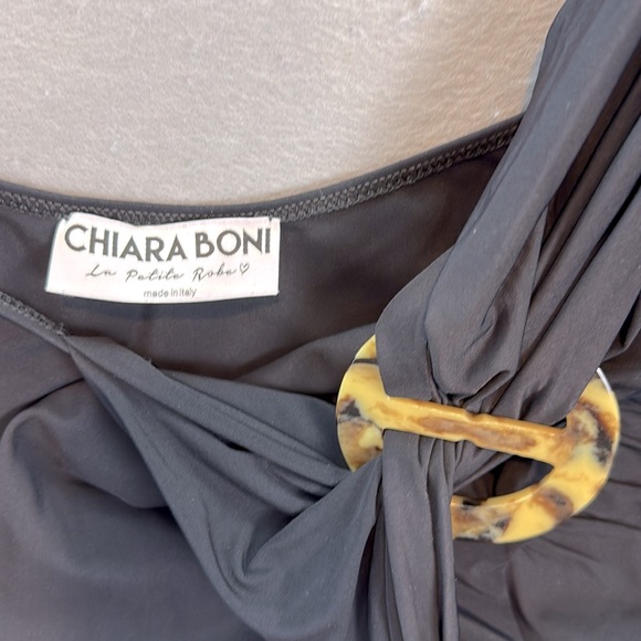 CHIRA BONI women’s black open back Cut out one shoulder swimsuit onepiece XXL/12 - Picture 10 of 11